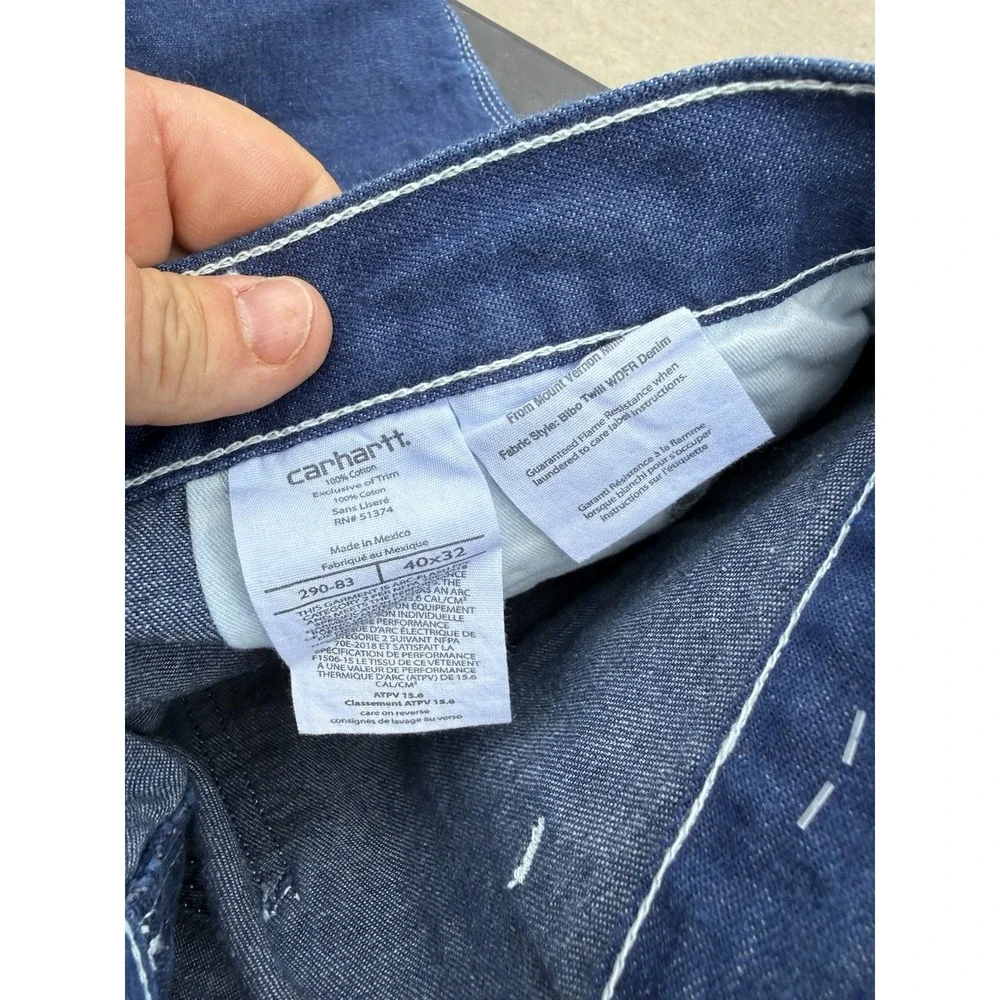 NWT Carhartt FR Flame Resistant Jeans 40x32 Workwear Denim Pants Blue